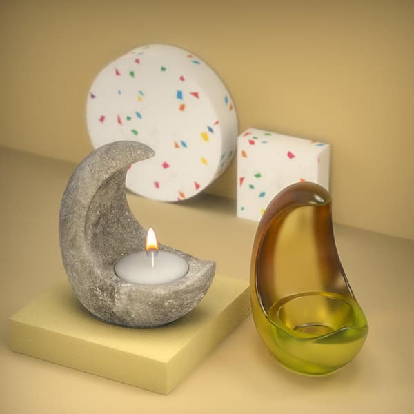 Krystall Epoxy Resin Form Halvmåne Lysestake Ornament Smykker Silikonform-fg