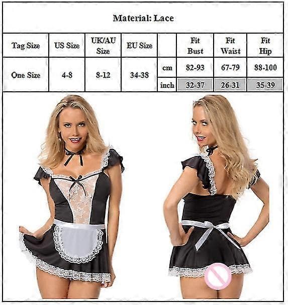 Fransk uniform kostume lingeri mini fancy til kvinder
