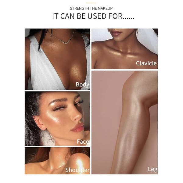 Highlighter Creme, Flydende Bronzer Highlighter til Kroppen, Kropsluminiser, Flydende Shimmer Makeup til Ansigt, Krop, Ben, Lysende Make-Up, Shimmer Kropscreme h3