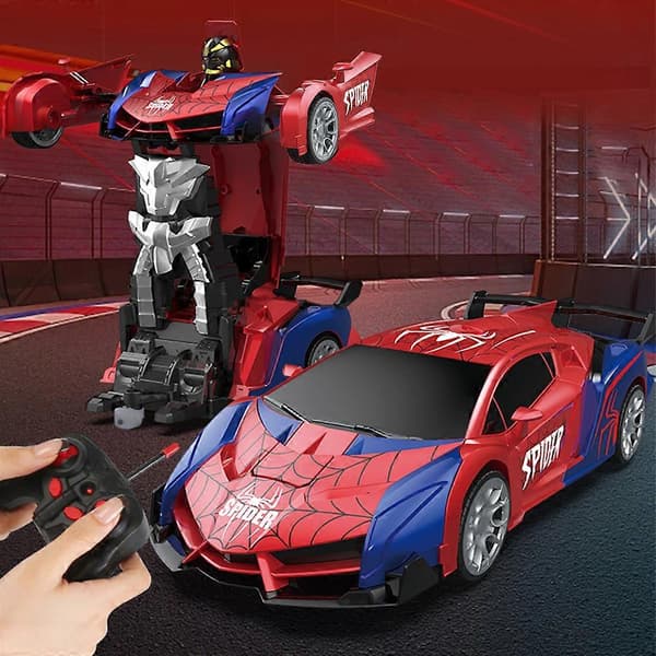 Spider Transform RC Bil Leker Med Øyne Og Lys Fjernkontroll Bil Deformasjon