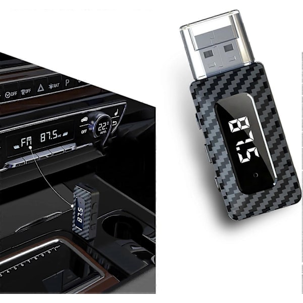 USB Bluetooth-mottaker for bil, Bluetooth 5.3 trådløs lydadapter, USB-strøm