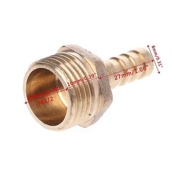 Messinki Uros/Naaras Kierre 1/2\" Bsp - 8mm Letkuliitin Pagodi Liitos
