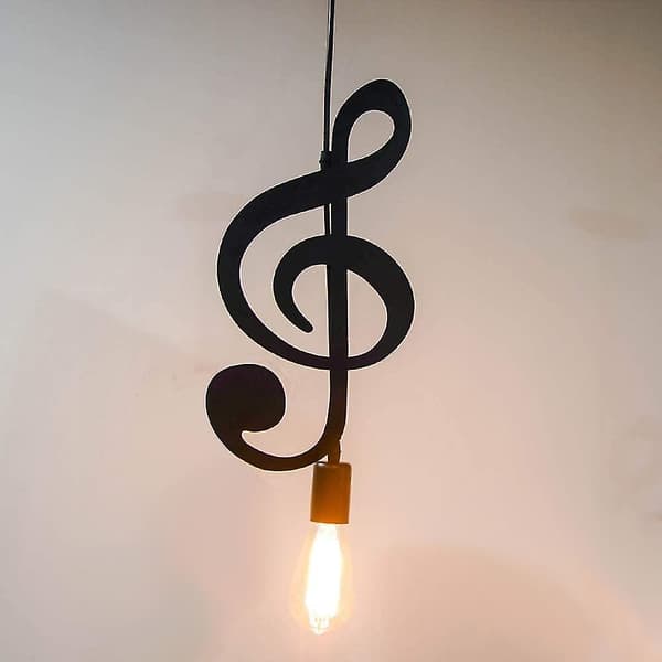 Pendel, jernloftlampe Musiknote Hængende Lampeskærm Lysekrone Til Loft Bar Studieværelse