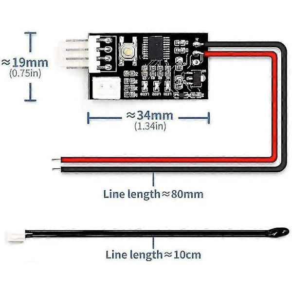 DC 12V PWM 4-leder Temperaturregulator til PC-blæser