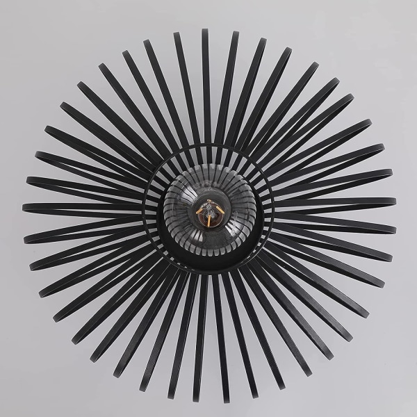 GOECO Taklampa Industriell, E27 Black Iron Cage Design, Diameter 38 cm
