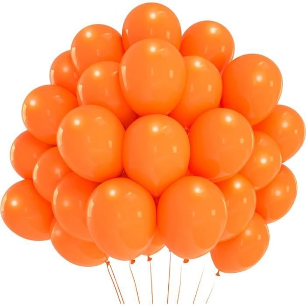 Orange ballong 50 delar - 10" 25 cm Baudruche ballong | Dekoration för födelsedag, dop, fest