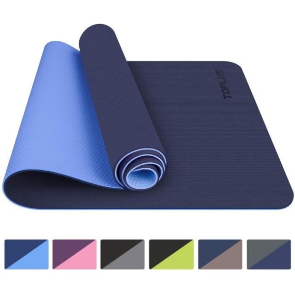 Yogamatta, gymmatta, blå färg, 183x61x0,6 cm, golvmatta för sport, fitness