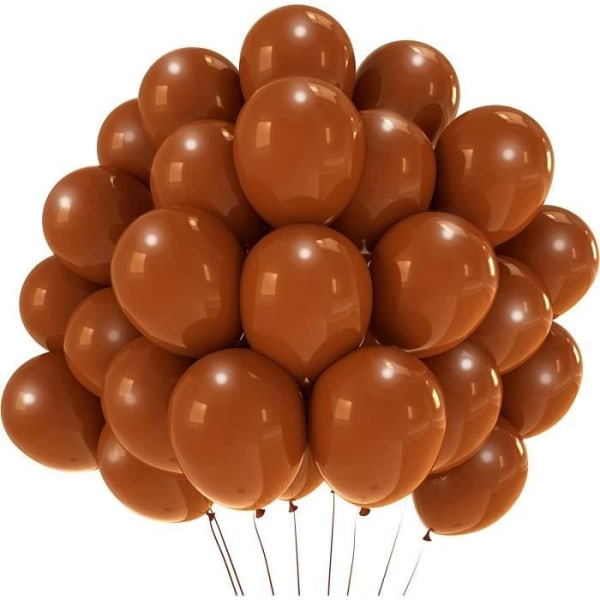 Brun ballong 50 delar - 10" 25 cm Baudruche ballong | Dekoration för födelsedag, dop, fest