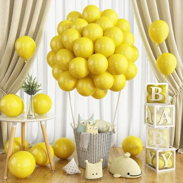 Set med 50 gula ballonger för bröllopsfest Baby Shower Födelsedag Gul ballonggirland