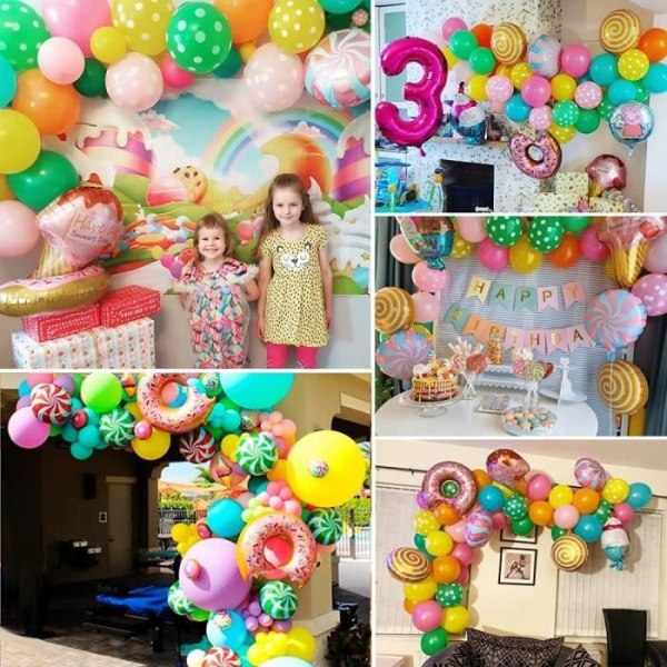 Barns flickas födelsedag dekoration ballong girland flickans födelsedag kit med Happy Birthday banner