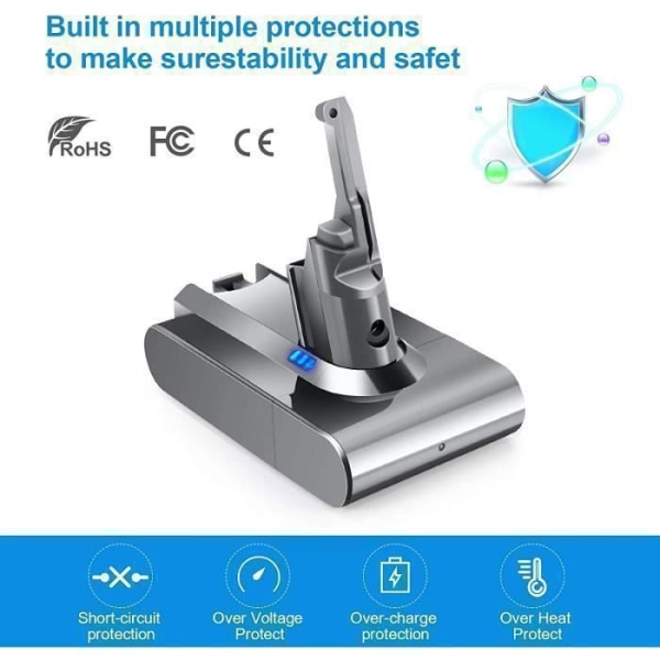 AXILIEF 6000mAh 21,6V batteri för Dyson V8 Dammsugare Series V8 Absolute V8 Animal V8 Fluffy SV10