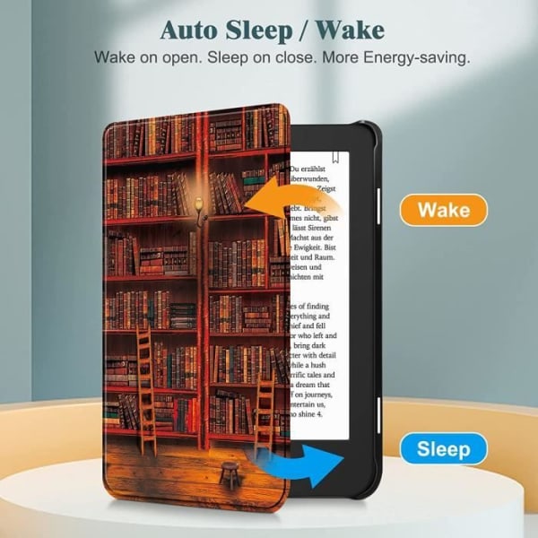 Fodral till Kobo Clara 2E Library Protective Shell för Kobo Clara 2e - Tolino Shine 4 2022 Auto Wake-Sleep Cover