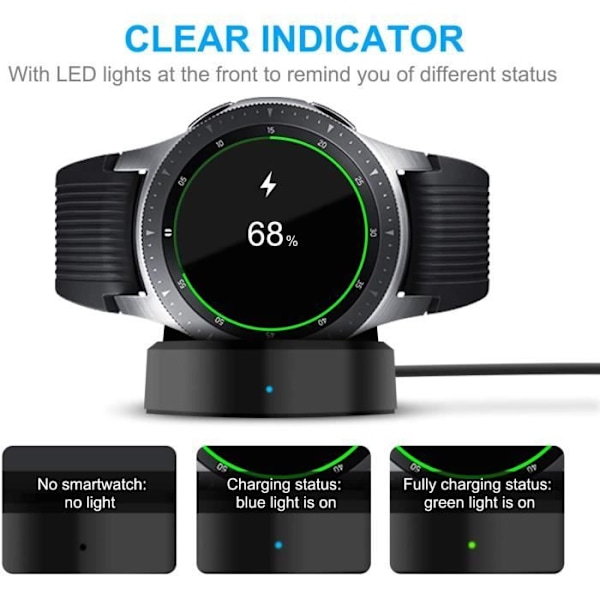 Laddare för Samsung Galaxy Watch 42mm 46mm Gear S3 Dock Samsung Galaxy Watch SM-R800 SM-R810 SM-R815