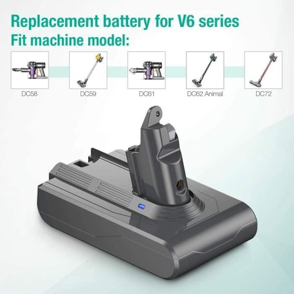 21,6V 6,0Ah Li-ION-batteri för Dyson V6 DC58 DC59 DC61 DC62 DC72 DC74 Animal SV03 SV04 SV05 SV06 SV07 SV09 Handdammsugare