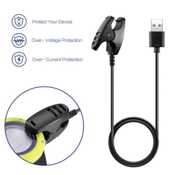 USB-kabelladdare för Suunto 3 Fitness/Suunto 5 - SURENHAP - Svart - 1m