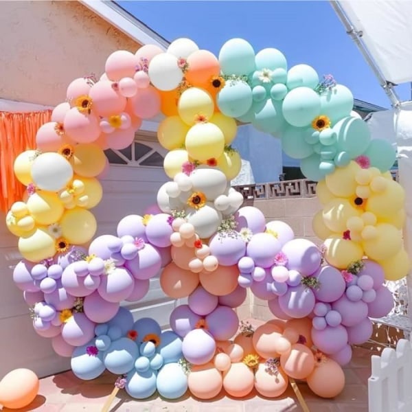 Rainbow Balloon Garland 210st Macaron Pastell Flerfärgade Ballonger för Bröllop Födelsedag Dop Nytt År Alla hjärtans dag