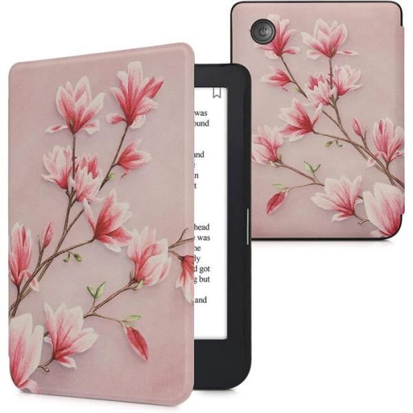 Fodral för Kobo Clara 2E Pink Flowers Skyddsskal för Kobo Clara 2e - Tolino Shine 4 2022 Auto Wake-Sleep Cover