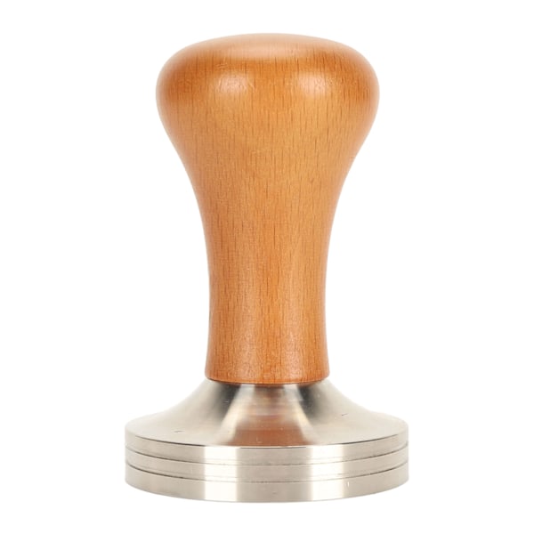 Coffee Tamper Solid Wood Handle Stainless Steel Easy to Use Coffee Press Tamper Coffee Machine Accessories for Home Coffee Shop Brown 51mm/2in