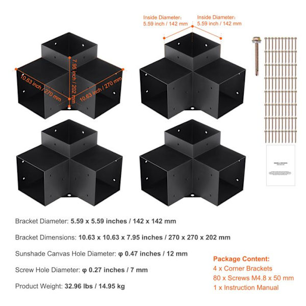 Stödkit - DUOKU - 6''x6'' - 4 Delar - Stål - Robust Stöd för Tonnor