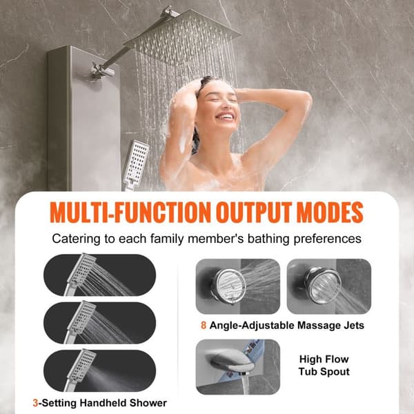 Duschtavla - DUOKU - 7009FL - 6 lägen - Digital visning - 8 massagejetar