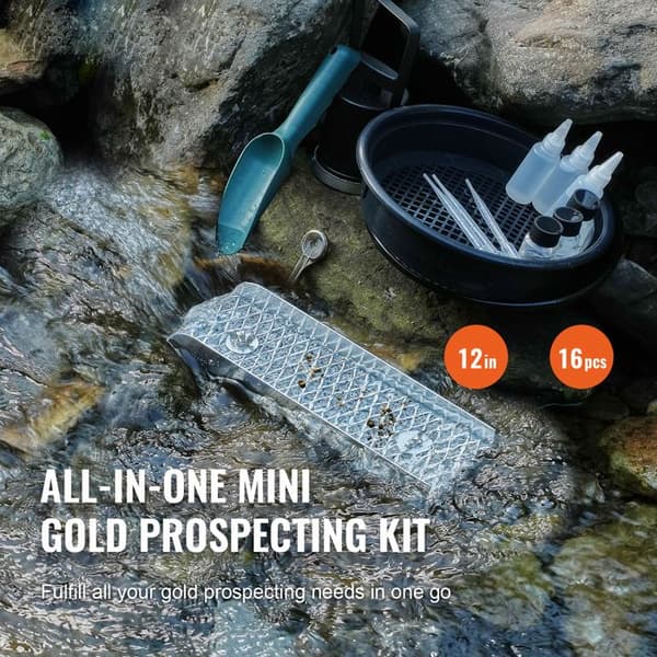 Foldable Sluice Box - DUOKU - Mini Sluice Box - Durable Aluminium - 16 Pieces - 12 inches