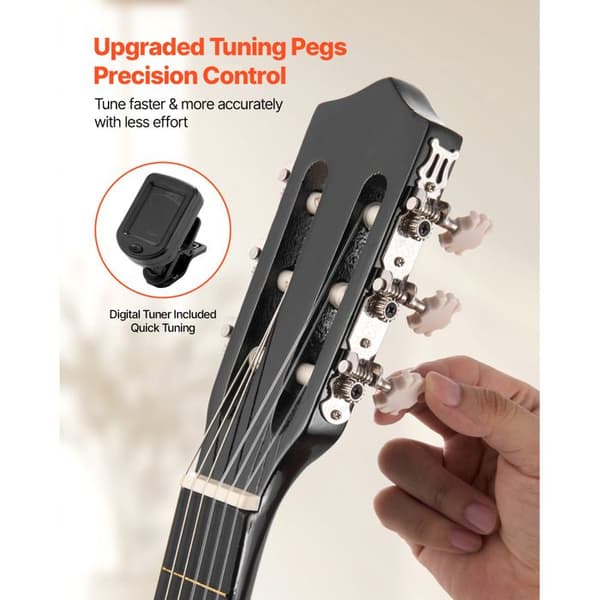 Klassisk Gitarr - DUOKU - M5831 - 96 cm - Lindträ - Nylonsträngar - Svart Svart