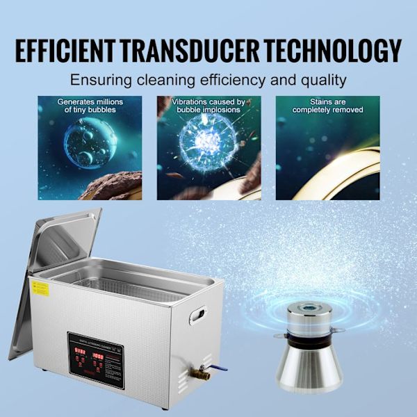 Ultrasonic Renser-Duoku-30 L-med Digital Timer og Opvarmning-Rustfrit Stål-Smådele og Printplader