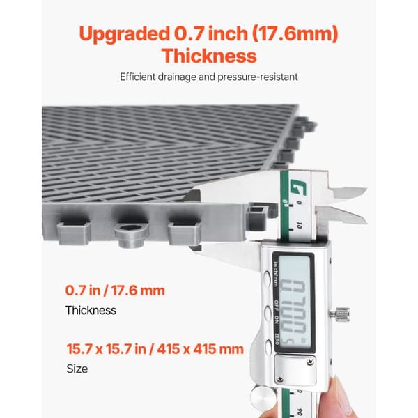 Dräneringsmatta Stapelbar-Duoku-415x415 mm-Modulär Stapelbar-PP Halkfri Grå-24 st