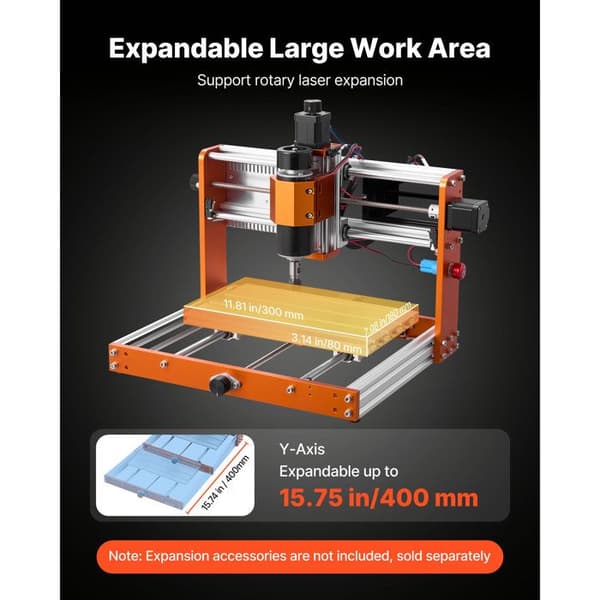 CNC Router - DUOKU - 3018-PRO MAX - Spindle 500 W - 300x180x80 mm - Offline controller 1,8 tommer