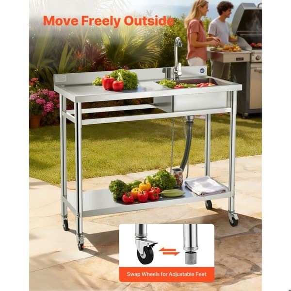 Vask Utrustning - DUOKU - SS1200-4 - Rostfritt Stål - 1 Disk - 1200x500x1055 mm
