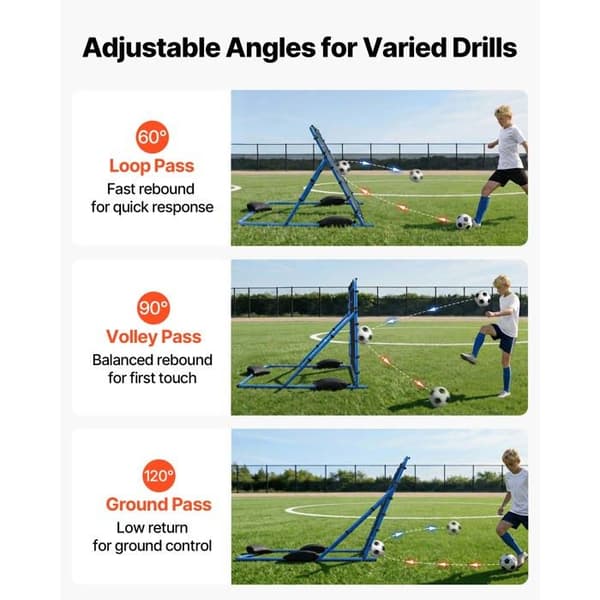 Rebound Net til Fodbold-Duoku-157x122 cm-Justerbar Vinkel-Durable Jernstruktur og PE Net