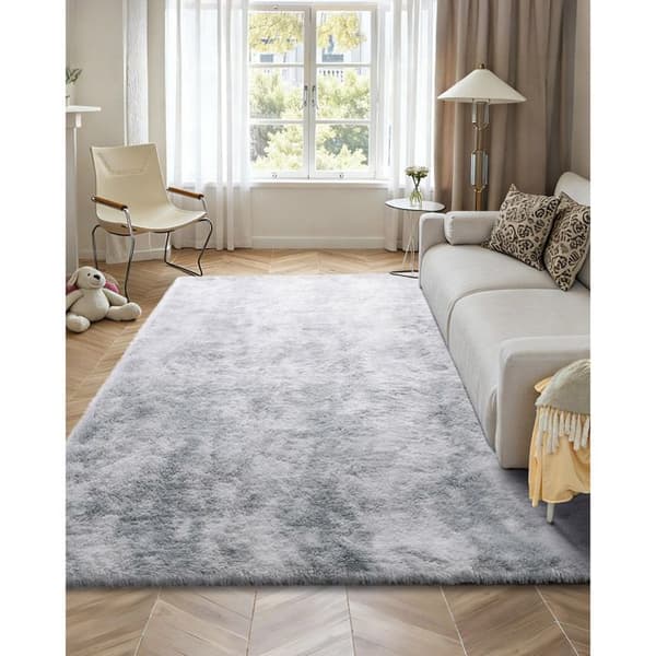 Moderne Tæppe - DUOKU - Rektangulær - 2,74 x 3,66 m - Blød og Lækkert - Antiskrid Ljusgrått