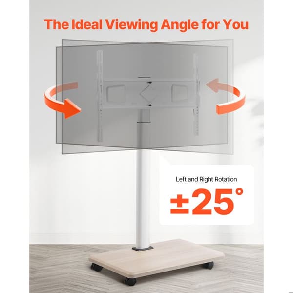 Support TV mobil - DUOKU - Justerbar vogn - 32–70 tommer - Rotation ±25° - Belastning 45 kg