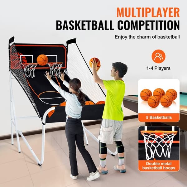 Basketball Arcade Game - DUOKU - Fällbar - 2 Spelare - 5 Bollar - 8 Läge