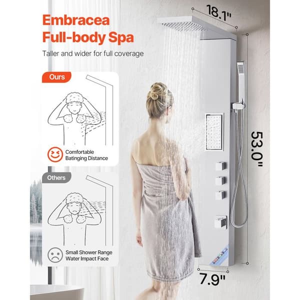 Bruser - DUOKU - Model 5017FL - Regn Effekt Håndbruser - 3 Funktions Vandhaner - Krom Pengar