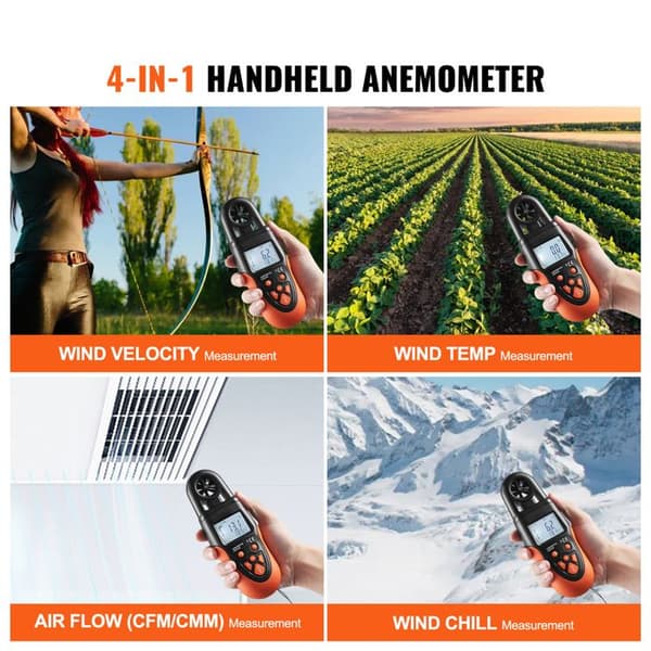 Portabel Bluetooth Anemometer-Duoku-Digital Vindhastighedsmåler 14℉-140℉-med LED-baggrundsbelysning-Måler Vindhastighed