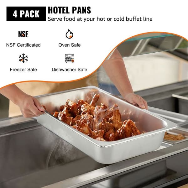 Sæt af 4 Gastro Inox Fødevarebeholdere-Duoku-Fødevarer af 13 L-Non-stick Bageplader