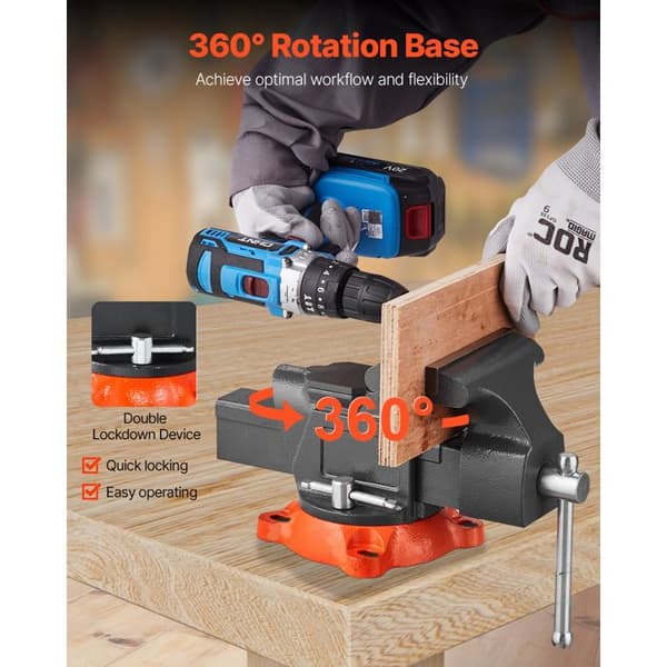 Bänkskärare Mångsidig Käftbredd-Duoku-127 mm-360 ° Rotationslåsbas-71 mm Klyftdjup