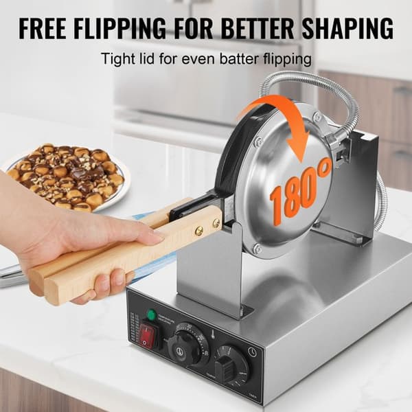 Gauffrering - DUOKU - SC-X30 - 1400 W - Rotativ 180° - Temperatur- och Tidskontroll Pengar