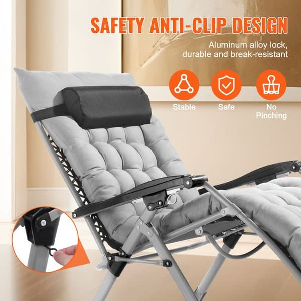 Zero Gravity Stol - DUOKU - HQB-FAN004 - Grå - Justerbar - Kan bære 226 kg grå