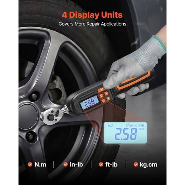 Digital momentnøgle 1/4" - DUOKU - 17-340N.m - Præcision ±2% - LCD-skærm - 42 dele