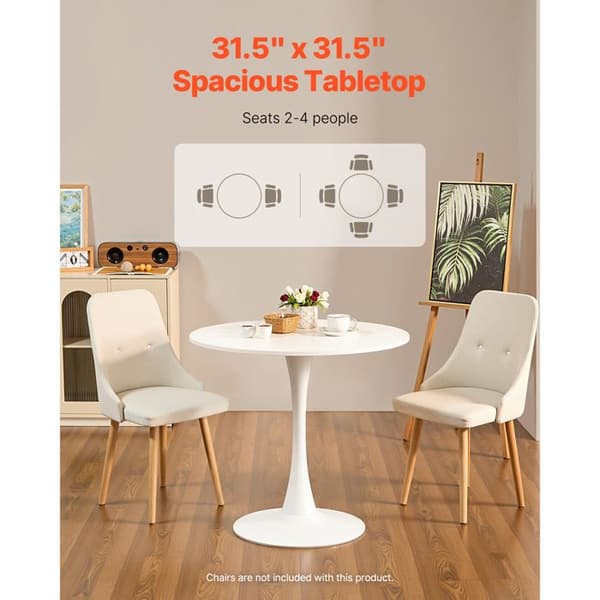 Rund Matbord - DUOKU - 80 x 80 cm - MDF Trä - 4 Platser - Modern Design
