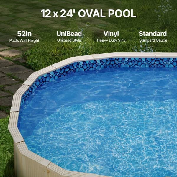 Oval Poolöverdrag - DUOKU - 732x366x120 cm - Hållbar Vinyl - Unibead Standard