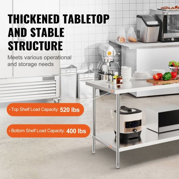 Arbejdsoverflade Køkken - DUOKU - HET-30*72 - Rustfrit Stål - 3 Højdeniveauer - 762 x 1829 mm