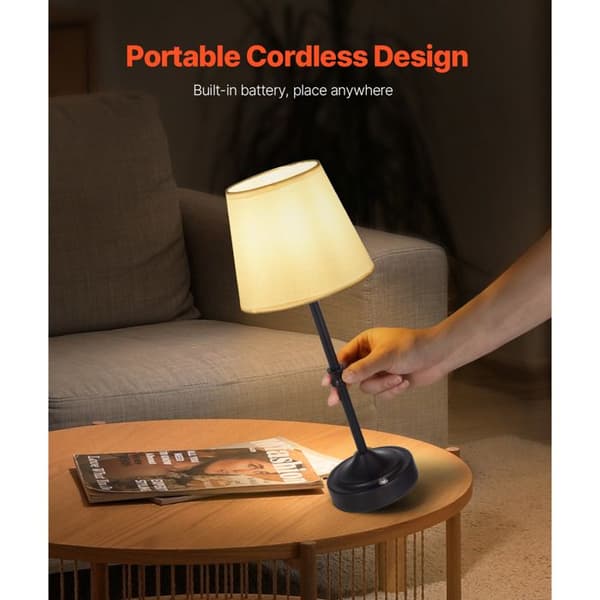 Bordlampe - DUOKU - Sæt af 2 - Genopladelig 5200 mAh - 3 Lysniveauer - Hvid LED