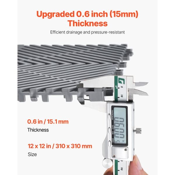 Dräneringsmatta Sammanfogbar-Duoku-310x310 mm-Modulär Sammanfogbar-PP Halkskydd Grey-50 st