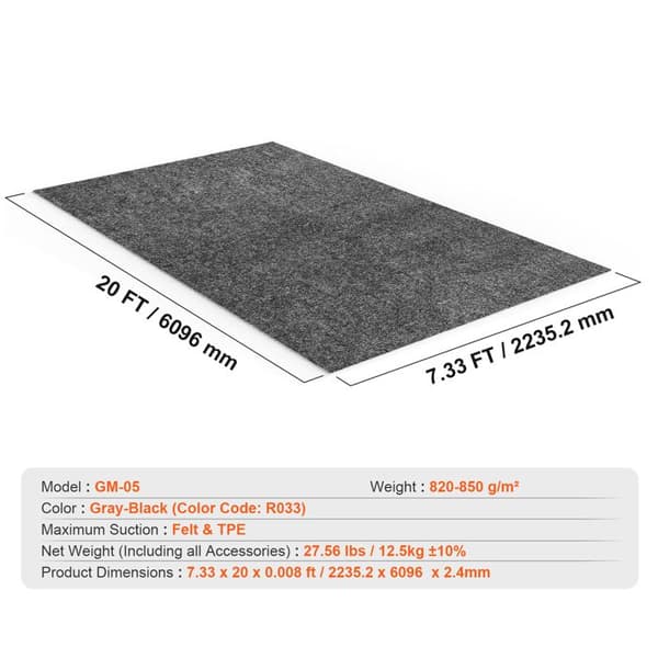 Garagematta - DUOKU - GM-05 - Vattentät - Halkfri - 2,28 x 6,1 m