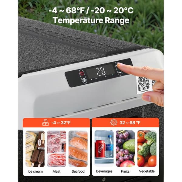 Bärbar elektrisk kylbox - DUOKU - MCD60D1 - 60 L - AC 100-240V / DC 12/24V - -20°C till 20°C