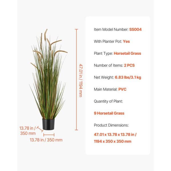 Kunstplante i potte - DUOKU - SS004 - Kogle - 119 cm - Sæt af 2 Grön