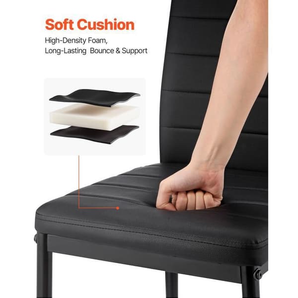 Moderne Stole - DUOKU - DA258 - Ergonomisk Ryg - Læder Sæde - Metal Ben Svart